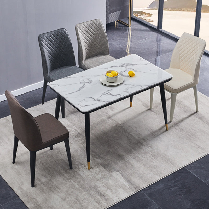 Scandinavian Indoor Side Chair Metal Upholstered Solid Back Dining Room Chair Clearhalo ' kitchen&dining_furn' 'Dining Chairs' 'Dining Tables & Seating' 'dining_chair' 'furn' 'furn_dining_chair' 'Furniture' 'furniture_dining_chair' 'Kitchen & Dining Furniture' 'kitchen' 4037697