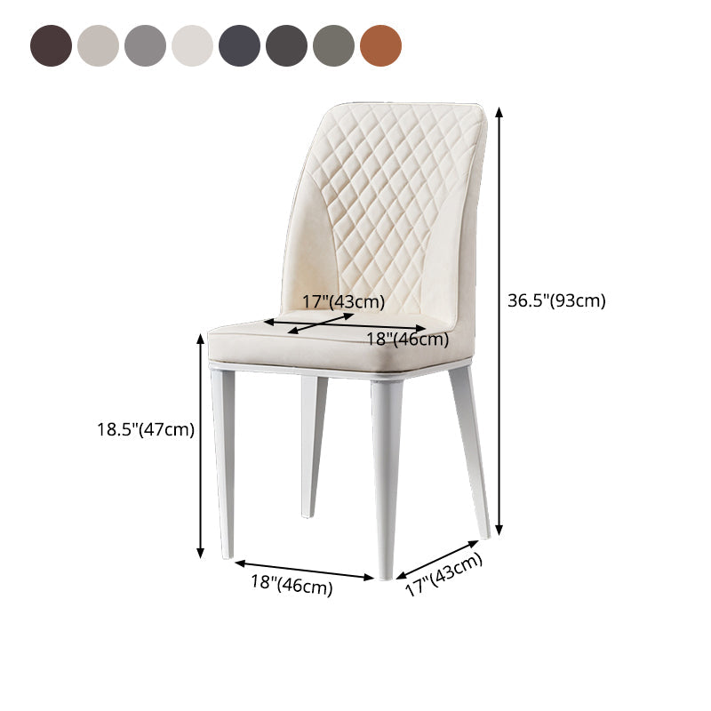 Scandinavian Indoor Side Chair Metal Upholstered Solid Back Dining Room Chair Clearhalo ' kitchen&dining_furn' 'Dining Chairs' 'Dining Tables & Seating' 'dining_chair' 'furn' 'furn_dining_chair' 'Furniture' 'furniture_dining_chair' 'Kitchen & Dining Furniture' 'kitchen' 4037710