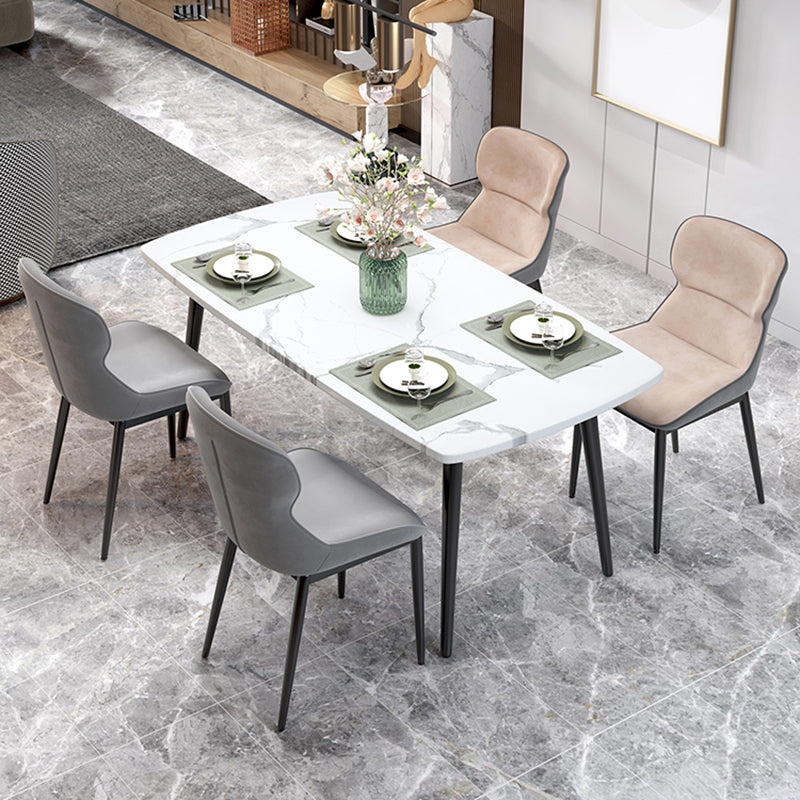 Contemporary Indoor Arm Chair Wingback Upholstered Metal Dining Room Chair Clearhalo ' kitchen&dining_furn' 'Dining Chairs' 'Dining Tables & Seating' 'dining_chair' 'furn' 'furn_dining_chair' 'Furniture' 'furniture_dining_chair' 'Kitchen & Dining Furniture' 'kitchen' 4037714