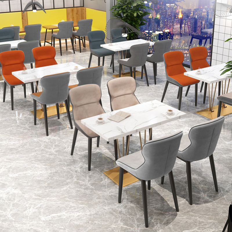 Contemporary Indoor Arm Chair Wingback Upholstered Metal Dining Room Chair Clearhalo ' kitchen&dining_furn' 'Dining Chairs' 'Dining Tables & Seating' 'dining_chair' 'furn' 'furn_dining_chair' 'Furniture' 'furniture_dining_chair' 'Kitchen & Dining Furniture' 'kitchen' 4037729