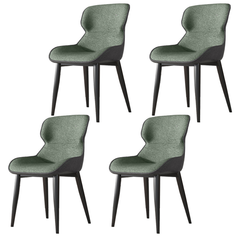 Contemporary Indoor Arm Chair Wingback Upholstered Metal Dining Room Chair Light Green 4 Piece Set Clearhalo ' kitchen&dining_furn' 'Dining Chairs' 'Dining Tables & Seating' 'dining_chair' 'furn' 'furn_dining_chair' 'Furniture' 'furniture_dining_chair' 'Kitchen & Dining Furniture' 'kitchen' 4037730