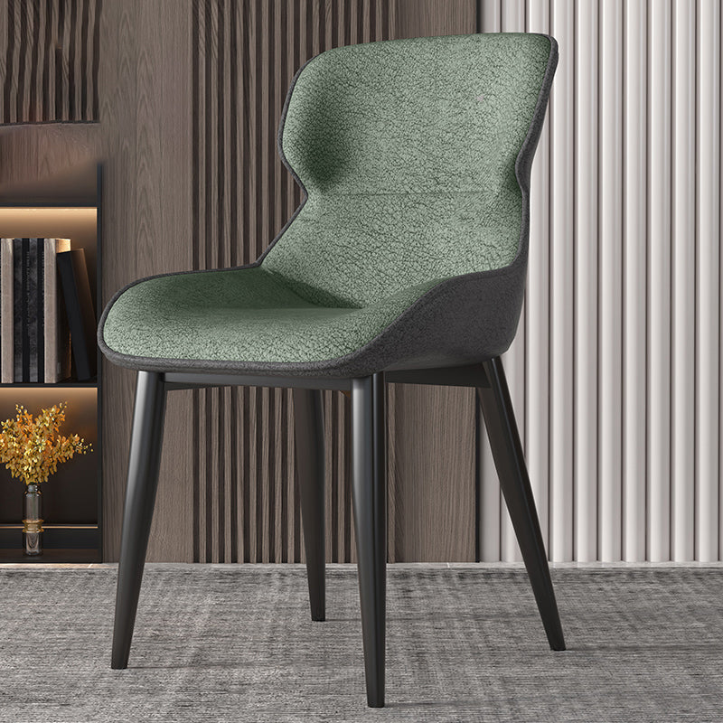 Contemporary Indoor Arm Chair Wingback Upholstered Metal Dining Room Chair Light Green 1 Piece Clearhalo ' kitchen&dining_furn' 'Dining Chairs' 'Dining Tables & Seating' 'dining_chair' 'furn' 'furn_dining_chair' 'Furniture' 'furniture_dining_chair' 'Kitchen & Dining Furniture' 'kitchen' 4037731