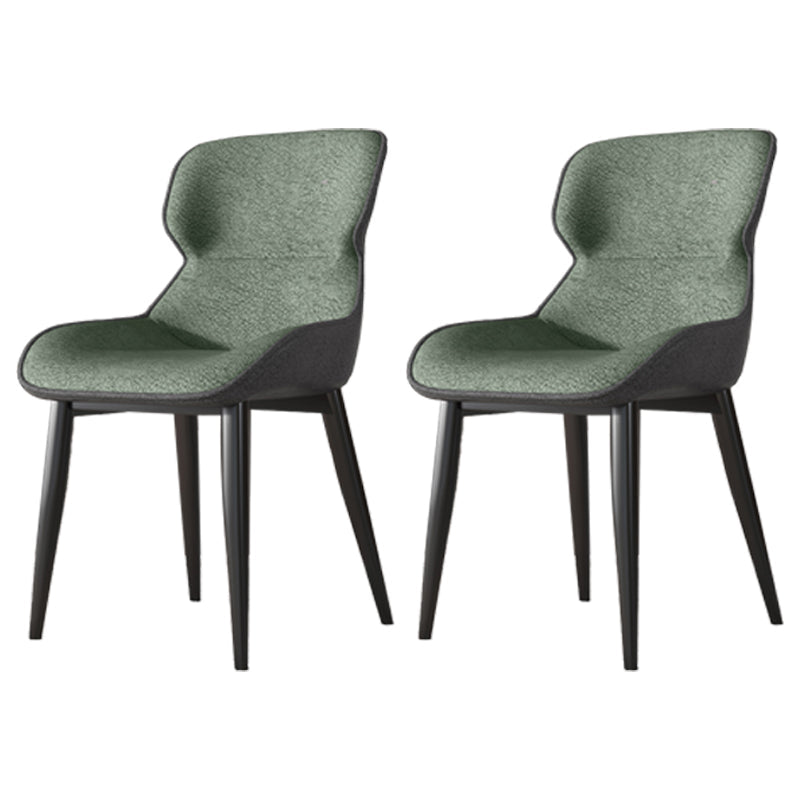 Contemporary Indoor Arm Chair Wingback Upholstered Metal Dining Room Chair Light Green 2 Piece Set Clearhalo ' kitchen&dining_furn' 'Dining Chairs' 'Dining Tables & Seating' 'dining_chair' 'furn' 'furn_dining_chair' 'Furniture' 'furniture_dining_chair' 'Kitchen & Dining Furniture' 'kitchen' 4037732
