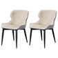 Contemporary Indoor Arm Chair Wingback Upholstered Metal Dining Room Chair Off-White 2 Piece Set Clearhalo ' kitchen&dining_furn' 'Dining Chairs' 'Dining Tables & Seating' 'dining_chair' 'furn' 'furn_dining_chair' 'Furniture' 'furniture_dining_chair' 'Kitchen & Dining Furniture' 'kitchen' 4037735