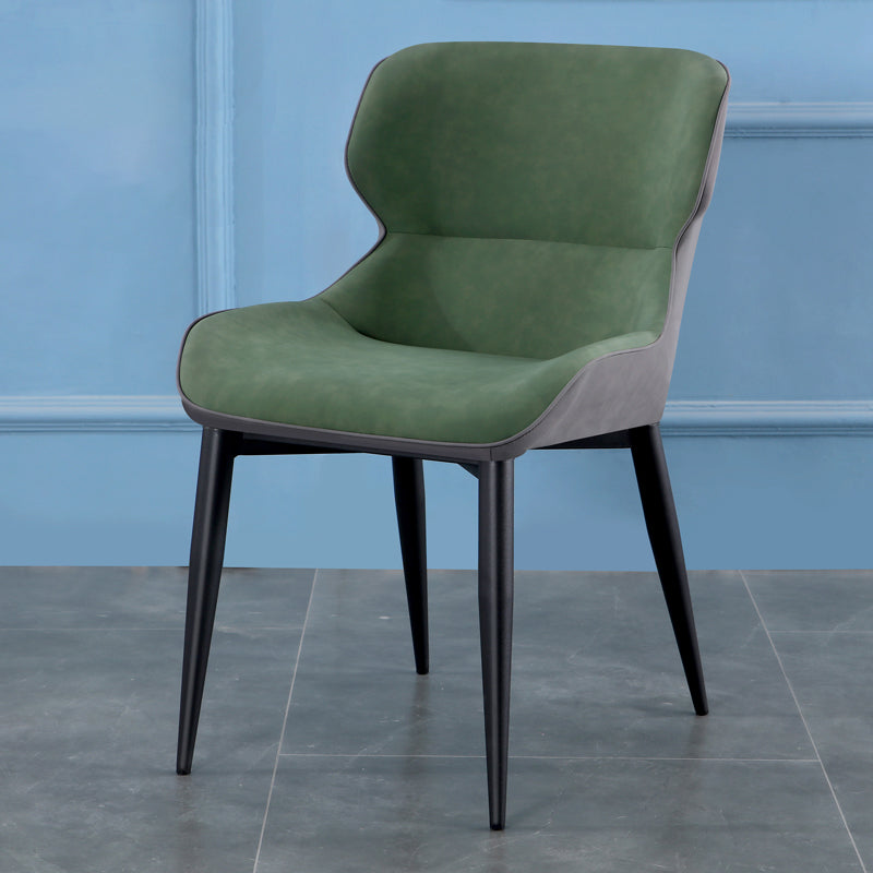 Contemporary Indoor Arm Chair Wingback Upholstered Metal Dining Room Chair Dark Green 1 Piece Clearhalo ' kitchen&dining_furn' 'Dining Chairs' 'Dining Tables & Seating' 'dining_chair' 'furn' 'furn_dining_chair' 'Furniture' 'furniture_dining_chair' 'Kitchen & Dining Furniture' 'kitchen' 4037743