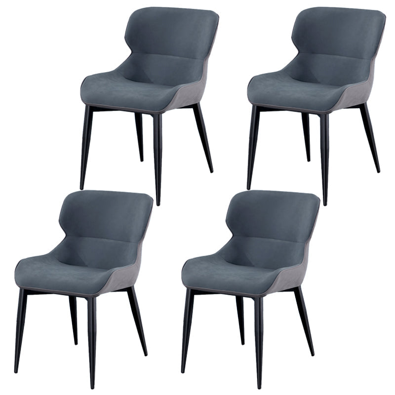 Contemporary Indoor Arm Chair Wingback Upholstered Metal Dining Room Chair Blue 4 Piece Set Clearhalo ' kitchen&dining_furn' 'Dining Chairs' 'Dining Tables & Seating' 'dining_chair' 'furn' 'furn_dining_chair' 'Furniture' 'furniture_dining_chair' 'Kitchen & Dining Furniture' 'kitchen' 4037748