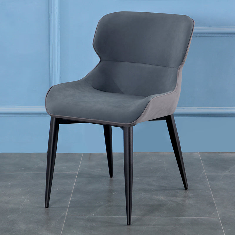 Contemporary Indoor Arm Chair Wingback Upholstered Metal Dining Room Chair Blue 1 Piece Clearhalo ' kitchen&dining_furn' 'Dining Chairs' 'Dining Tables & Seating' 'dining_chair' 'furn' 'furn_dining_chair' 'Furniture' 'furniture_dining_chair' 'Kitchen & Dining Furniture' 'kitchen' 4037749