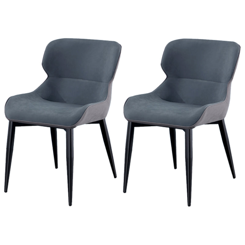 Contemporary Indoor Arm Chair Wingback Upholstered Metal Dining Room Chair Blue 2 Piece Set Clearhalo ' kitchen&dining_furn' 'Dining Chairs' 'Dining Tables & Seating' 'dining_chair' 'furn' 'furn_dining_chair' 'Furniture' 'furniture_dining_chair' 'Kitchen & Dining Furniture' 'kitchen' 4037750