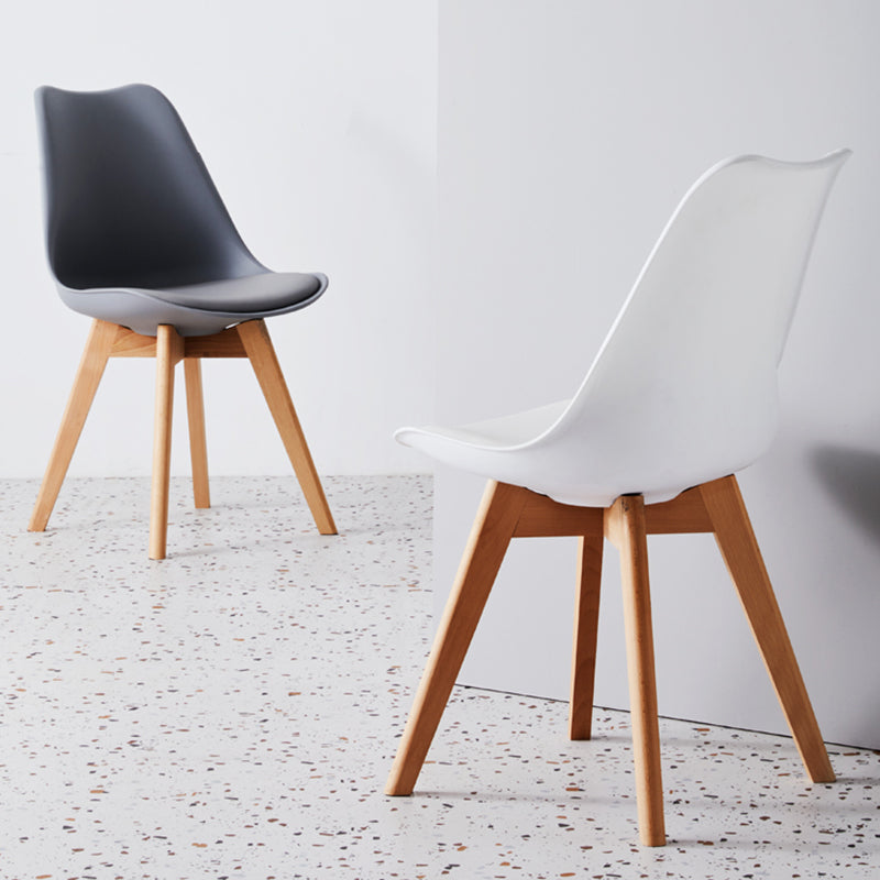 Scandinavian Indoor Side Chair Solid Back Upholstered Dining Room Chair with Wood Legs Clearhalo ' kitchen&dining_furn' 'Dining Chairs' 'Dining Tables & Seating' 'dining_chair' 'Furniture' 'furniture_dining_chair' 'Kitchen & Dining Furniture' 'kitchen' 4037755