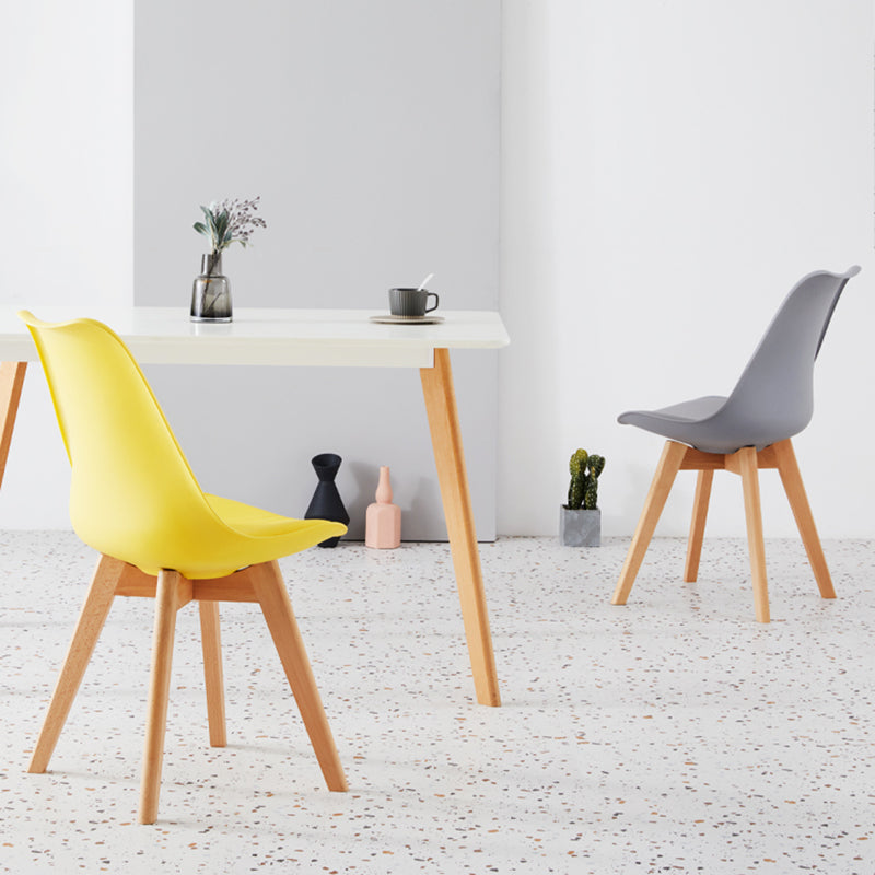 Scandinavian Indoor Side Chair Solid Back Upholstered Dining Room Chair with Wood Legs Clearhalo ' kitchen&dining_furn' 'Dining Chairs' 'Dining Tables & Seating' 'dining_chair' 'Furniture' 'furniture_dining_chair' 'Kitchen & Dining Furniture' 'kitchen' 4037759