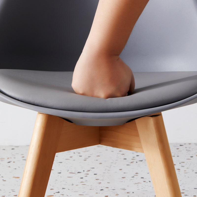 Scandinavian Indoor Side Chair Solid Back Upholstered Dining Room Chair with Wood Legs Clearhalo ' kitchen&dining_furn' 'Dining Chairs' 'Dining Tables & Seating' 'dining_chair' 'Furniture' 'furniture_dining_chair' 'Kitchen & Dining Furniture' 'kitchen' 4037766