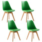 Scandinavian Indoor Side Chair Solid Back Upholstered Dining Room Chair with Wood Legs Green Set of 4 Clearhalo ' kitchen&dining_furn' 'Dining Chairs' 'Dining Tables & Seating' 'dining_chair' 'Furniture' 'furniture_dining_chair' 'Kitchen & Dining Furniture' 'kitchen' 4037774