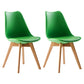 Scandinavian Indoor Side Chair Solid Back Upholstered Dining Room Chair with Wood Legs Green Set of 2 Clearhalo ' kitchen&dining_furn' 'Dining Chairs' 'Dining Tables & Seating' 'dining_chair' 'Furniture' 'furniture_dining_chair' 'Kitchen & Dining Furniture' 'kitchen' 4037776