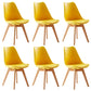 Scandinavian Indoor Side Chair Solid Back Upholstered Dining Room Chair with Wood Legs Yellow Set of 6 Clearhalo ' kitchen&dining_furn' 'Dining Chairs' 'Dining Tables & Seating' 'dining_chair' 'Furniture' 'furniture_dining_chair' 'Kitchen & Dining Furniture' 'kitchen' 4037778