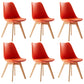 Scandinavian Indoor Side Chair Solid Back Upholstered Dining Room Chair with Wood Legs Orange Set of 6 Clearhalo ' kitchen&dining_furn' 'Dining Chairs' 'Dining Tables & Seating' 'dining_chair' 'Furniture' 'furniture_dining_chair' 'Kitchen & Dining Furniture' 'kitchen' 4037781