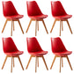 Scandinavian Indoor Side Chair Solid Back Upholstered Dining Room Chair with Wood Legs Red Set of 6 Clearhalo ' kitchen&dining_furn' 'Dining Chairs' 'Dining Tables & Seating' 'dining_chair' 'Furniture' 'furniture_dining_chair' 'Kitchen & Dining Furniture' 'kitchen' 4037787