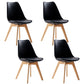 Scandinavian Indoor Side Chair Solid Back Upholstered Dining Room Chair with Wood Legs Black Set of 4 Clearhalo ' kitchen&dining_furn' 'Dining Chairs' 'Dining Tables & Seating' 'dining_chair' 'Furniture' 'furniture_dining_chair' 'Kitchen & Dining Furniture' 'kitchen' 4037789