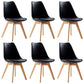 Scandinavian Indoor Side Chair Solid Back Upholstered Dining Room Chair with Wood Legs Black Set of 6 Clearhalo ' kitchen&dining_furn' 'Dining Chairs' 'Dining Tables & Seating' 'dining_chair' 'Furniture' 'furniture_dining_chair' 'Kitchen & Dining Furniture' 'kitchen' 4037790