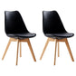 Scandinavian Indoor Side Chair Solid Back Upholstered Dining Room Chair with Wood Legs Black Set of 2 Clearhalo ' kitchen&dining_furn' 'Dining Chairs' 'Dining Tables & Seating' 'dining_chair' 'Furniture' 'furniture_dining_chair' 'Kitchen & Dining Furniture' 'kitchen' 4037791