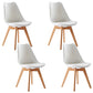 Scandinavian Indoor Side Chair Solid Back Upholstered Dining Room Chair with Wood Legs White Set of 4 Clearhalo ' kitchen&dining_furn' 'Dining Chairs' 'Dining Tables & Seating' 'dining_chair' 'Furniture' 'furniture_dining_chair' 'Kitchen & Dining Furniture' 'kitchen' 4037792