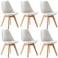 Scandinavian Indoor Side Chair Solid Back Upholstered Dining Room Chair with Wood Legs White Set of 6 Clearhalo ' kitchen&dining_furn' 'Dining Chairs' 'Dining Tables & Seating' 'dining_chair' 'Furniture' 'furniture_dining_chair' 'Kitchen & Dining Furniture' 'kitchen' 4037793