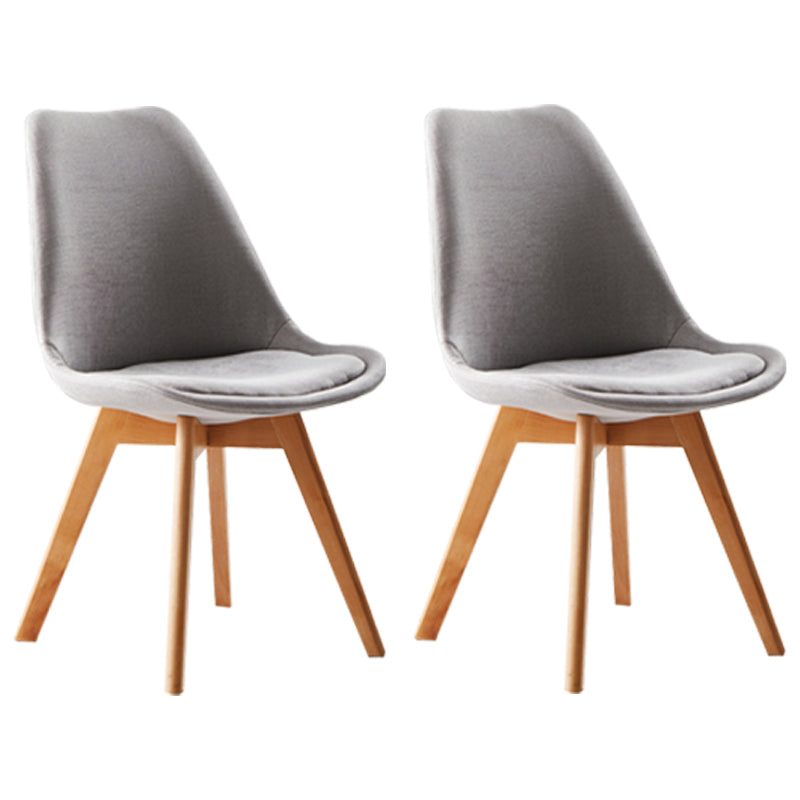 Scandinavian Indoor Side Chair Solid Back Upholstered Dining Room Chair with Wood Legs Light Gray Set of 2 Clearhalo ' kitchen&dining_furn' 'Dining Chairs' 'Dining Tables & Seating' 'dining_chair' 'Furniture' 'furniture_dining_chair' 'Kitchen & Dining Furniture' 'kitchen' 4037800