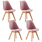 Scandinavian Indoor Side Chair Solid Back Upholstered Dining Room Chair with Wood Legs Nude Pink Set of 4 Clearhalo ' kitchen&dining_furn' 'Dining Chairs' 'Dining Tables & Seating' 'dining_chair' 'Furniture' 'furniture_dining_chair' 'Kitchen & Dining Furniture' 'kitchen' 4037804