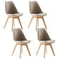 Scandinavian Indoor Side Chair Solid Back Upholstered Dining Room Chair with Wood Legs Beige-Yellow Set of 4 Clearhalo ' kitchen&dining_furn' 'Dining Chairs' 'Dining Tables & Seating' 'dining_chair' 'Furniture' 'furniture_dining_chair' 'Kitchen & Dining Furniture' 'kitchen' 4037810