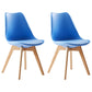 Scandinavian Indoor Side Chair Solid Back Upholstered Dining Room Chair with Wood Legs Sky Blue Set of 2 Clearhalo ' kitchen&dining_furn' 'Dining Chairs' 'Dining Tables & Seating' 'dining_chair' 'Furniture' 'furniture_dining_chair' 'Kitchen & Dining Furniture' 'kitchen' 4037815