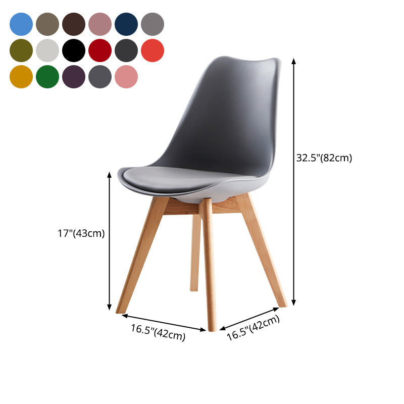 Scandinavian Indoor Side Chair Solid Back Upholstered Dining Room Chair with Wood Legs Clearhalo ' kitchen&dining_furn' 'Dining Chairs' 'Dining Tables & Seating' 'dining_chair' 'Furniture' 'furniture_dining_chair' 'Kitchen & Dining Furniture' 'kitchen' 4037816