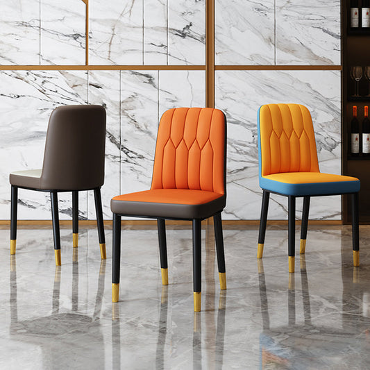 Scandinavian Indoor Side Chair Parsons Back Upholstered Metal Dining Room Chair Clearhalo ' kitchen&dining_furn' 'Dining Chairs' 'Dining Tables & Seating' 'dining_chair' 'furn' 'furn_dining_chair' 'Furniture' 'furniture_dining_chair' 'Kitchen & Dining Furniture' 'kitchen' 4037820