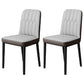 Scandinavian Indoor Side Chair Parsons Back Upholstered Metal Dining Room Chair Dark Gray-Black 2 Piece Set Black Clearhalo ' kitchen&dining_furn' 'Dining Chairs' 'Dining Tables & Seating' 'dining_chair' 'furn' 'furn_dining_chair' 'Furniture' 'furniture_dining_chair' 'Kitchen & Dining Furniture' 'kitchen' 4037821
