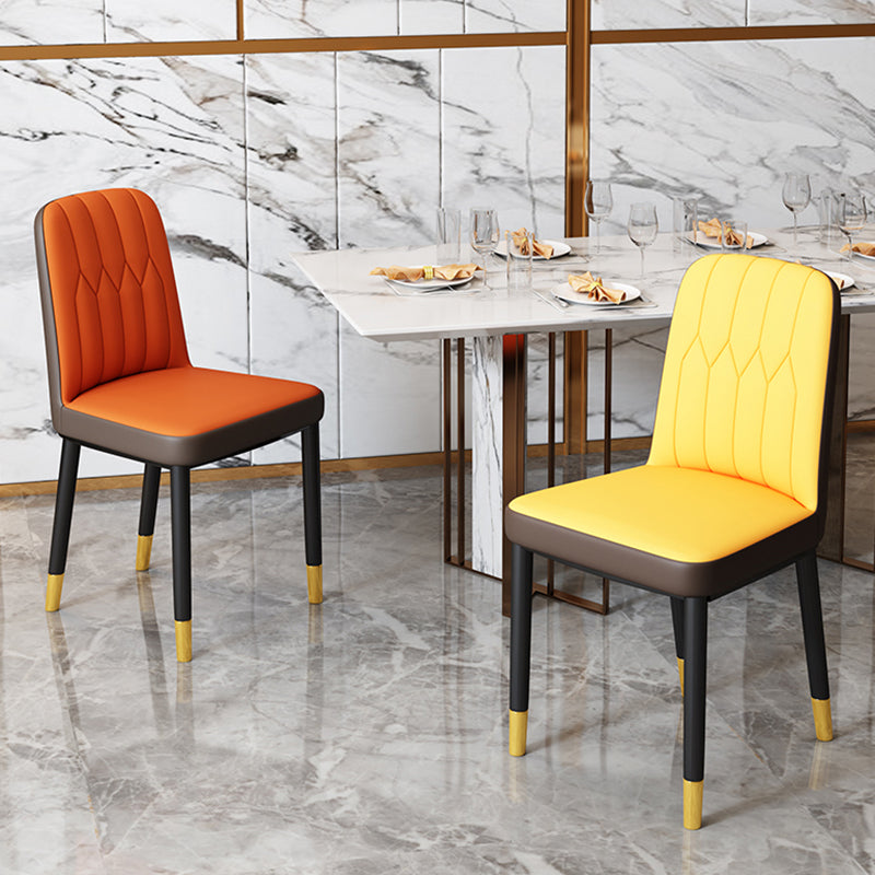 Scandinavian Indoor Side Chair Parsons Back Upholstered Metal Dining Room Chair Clearhalo ' kitchen&dining_furn' 'Dining Chairs' 'Dining Tables & Seating' 'dining_chair' 'furn' 'furn_dining_chair' 'Furniture' 'furniture_dining_chair' 'Kitchen & Dining Furniture' 'kitchen' 4037822