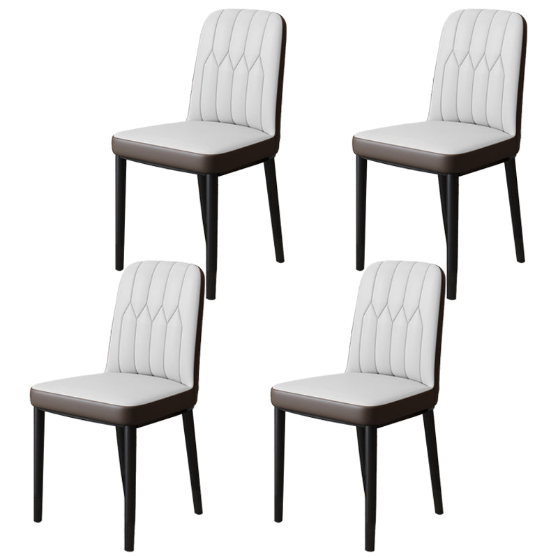 Scandinavian Indoor Side Chair Parsons Back Upholstered Metal Dining Room Chair Grey 4 Piece Set Black Clearhalo ' kitchen&dining_furn' 'Dining Chairs' 'Dining Tables & Seating' 'dining_chair' 'furn' 'furn_dining_chair' 'Furniture' 'furniture_dining_chair' 'Kitchen & Dining Furniture' 'kitchen' 4037824