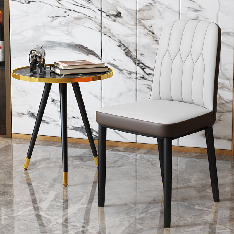 Scandinavian Indoor Side Chair Parsons Back Upholstered Metal Dining Room Chair Grey 1 Piece Black Clearhalo ' kitchen&dining_furn' 'Dining Chairs' 'Dining Tables & Seating' 'dining_chair' 'furn' 'furn_dining_chair' 'Furniture' 'furniture_dining_chair' 'Kitchen & Dining Furniture' 'kitchen' 4037826