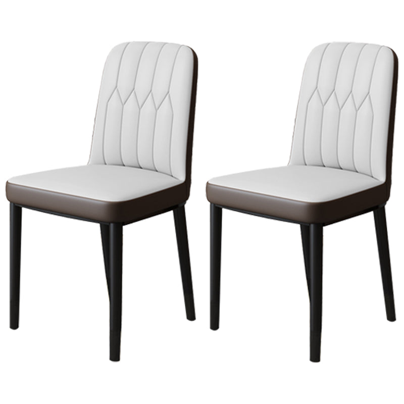 Scandinavian Indoor Side Chair Parsons Back Upholstered Metal Dining Room Chair Grey 2 Piece Set Black Clearhalo ' kitchen&dining_furn' 'Dining Chairs' 'Dining Tables & Seating' 'dining_chair' 'furn' 'furn_dining_chair' 'Furniture' 'furniture_dining_chair' 'Kitchen & Dining Furniture' 'kitchen' 4037828