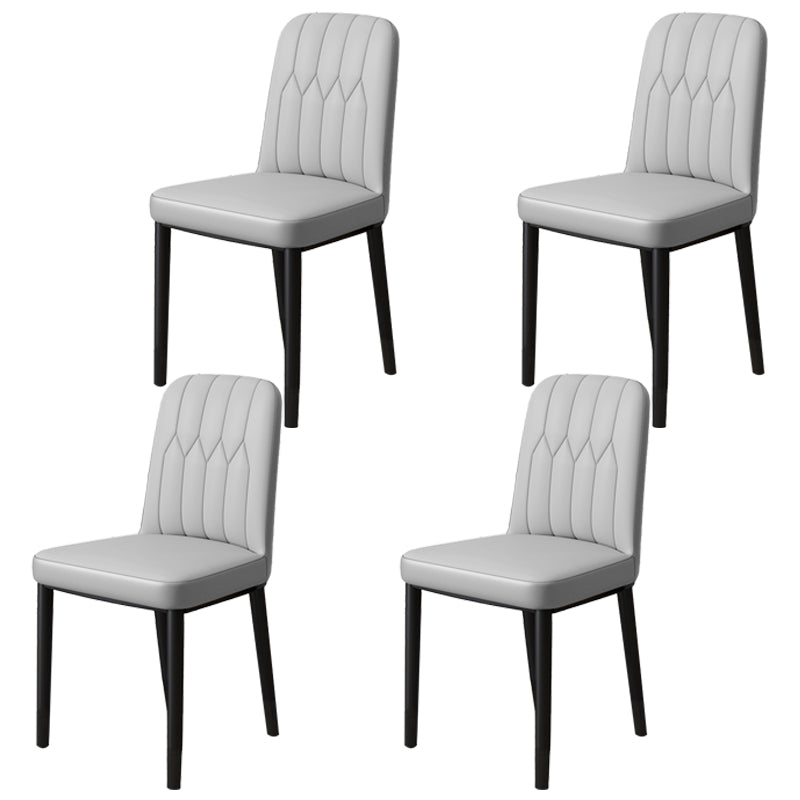 Scandinavian Indoor Side Chair Parsons Back Upholstered Metal Dining Room Chair Dark Gray 4 Piece Set Black Clearhalo ' kitchen&dining_furn' 'Dining Chairs' 'Dining Tables & Seating' 'dining_chair' 'furn' 'furn_dining_chair' 'Furniture' 'furniture_dining_chair' 'Kitchen & Dining Furniture' 'kitchen' 4037830