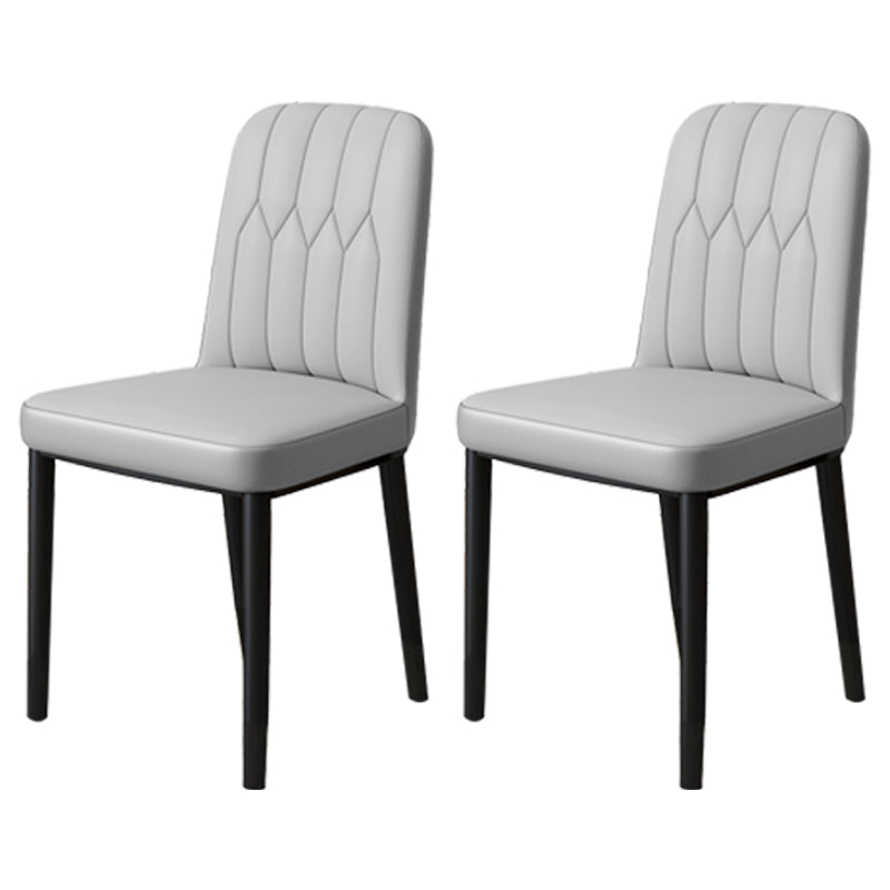 Scandinavian Indoor Side Chair Parsons Back Upholstered Metal Dining Room Chair Dark Gray 2 Piece Set Black Clearhalo ' kitchen&dining_furn' 'Dining Chairs' 'Dining Tables & Seating' 'dining_chair' 'furn' 'furn_dining_chair' 'Furniture' 'furniture_dining_chair' 'Kitchen & Dining Furniture' 'kitchen' 4037833
