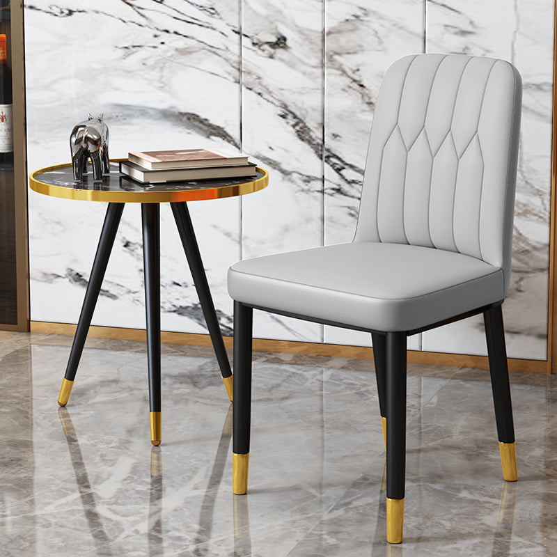 Scandinavian Indoor Side Chair Parsons Back Upholstered Metal Dining Room Chair Dark Gray 1 Piece Brass Gold Clearhalo ' kitchen&dining_furn' 'Dining Chairs' 'Dining Tables & Seating' 'dining_chair' 'furn' 'furn_dining_chair' 'Furniture' 'furniture_dining_chair' 'Kitchen & Dining Furniture' 'kitchen' 4037836