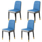 Scandinavian Indoor Side Chair Parsons Back Upholstered Metal Dining Room Chair Dark Blue-Gray 4 Piece Set Brass Gold Clearhalo ' kitchen&dining_furn' 'Dining Chairs' 'Dining Tables & Seating' 'dining_chair' 'furn' 'furn_dining_chair' 'Furniture' 'furniture_dining_chair' 'Kitchen & Dining Furniture' 'kitchen' 4037841