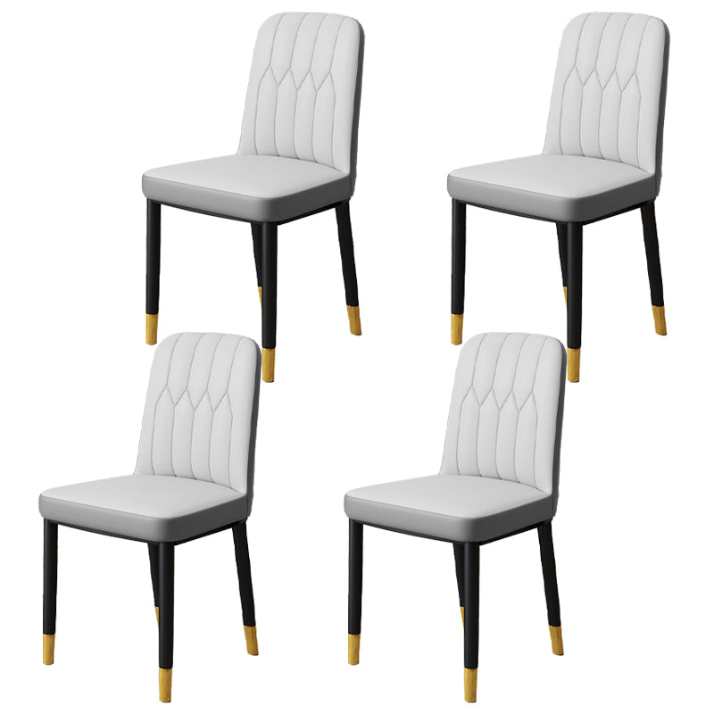 Scandinavian Indoor Side Chair Parsons Back Upholstered Metal Dining Room Chair Light Gray 4 Piece Set Brass Gold Clearhalo ' kitchen&dining_furn' 'Dining Chairs' 'Dining Tables & Seating' 'dining_chair' 'furn' 'furn_dining_chair' 'Furniture' 'furniture_dining_chair' 'Kitchen & Dining Furniture' 'kitchen' 4037844