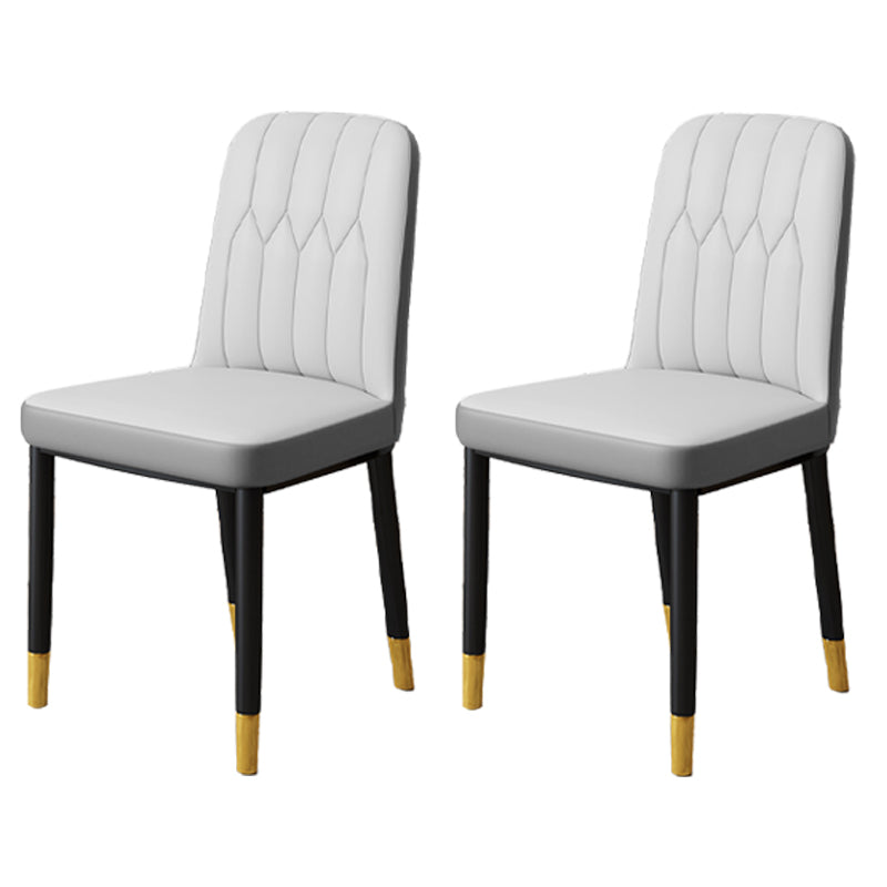 Scandinavian Indoor Side Chair Parsons Back Upholstered Metal Dining Room Chair Light Gray 2 Piece Set Brass Gold Clearhalo ' kitchen&dining_furn' 'Dining Chairs' 'Dining Tables & Seating' 'dining_chair' 'furn' 'furn_dining_chair' 'Furniture' 'furniture_dining_chair' 'Kitchen & Dining Furniture' 'kitchen' 4037846
