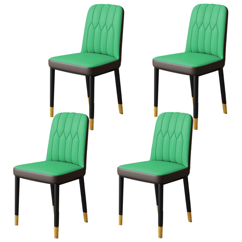 Scandinavian Indoor Side Chair Parsons Back Upholstered Metal Dining Room Chair Green 4 Piece Set Brass Gold Clearhalo ' kitchen&dining_furn' 'Dining Chairs' 'Dining Tables & Seating' 'dining_chair' 'furn' 'furn_dining_chair' 'Furniture' 'furniture_dining_chair' 'Kitchen & Dining Furniture' 'kitchen' 4037847