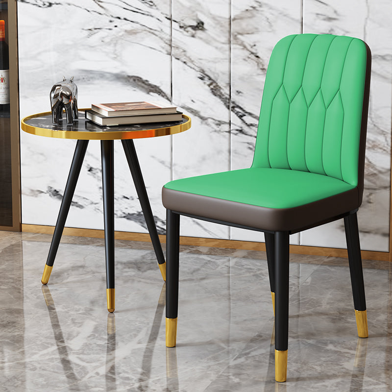 Scandinavian Indoor Side Chair Parsons Back Upholstered Metal Dining Room Chair Green 1 Piece Brass Gold Clearhalo ' kitchen&dining_furn' 'Dining Chairs' 'Dining Tables & Seating' 'dining_chair' 'furn' 'furn_dining_chair' 'Furniture' 'furniture_dining_chair' 'Kitchen & Dining Furniture' 'kitchen' 4037848