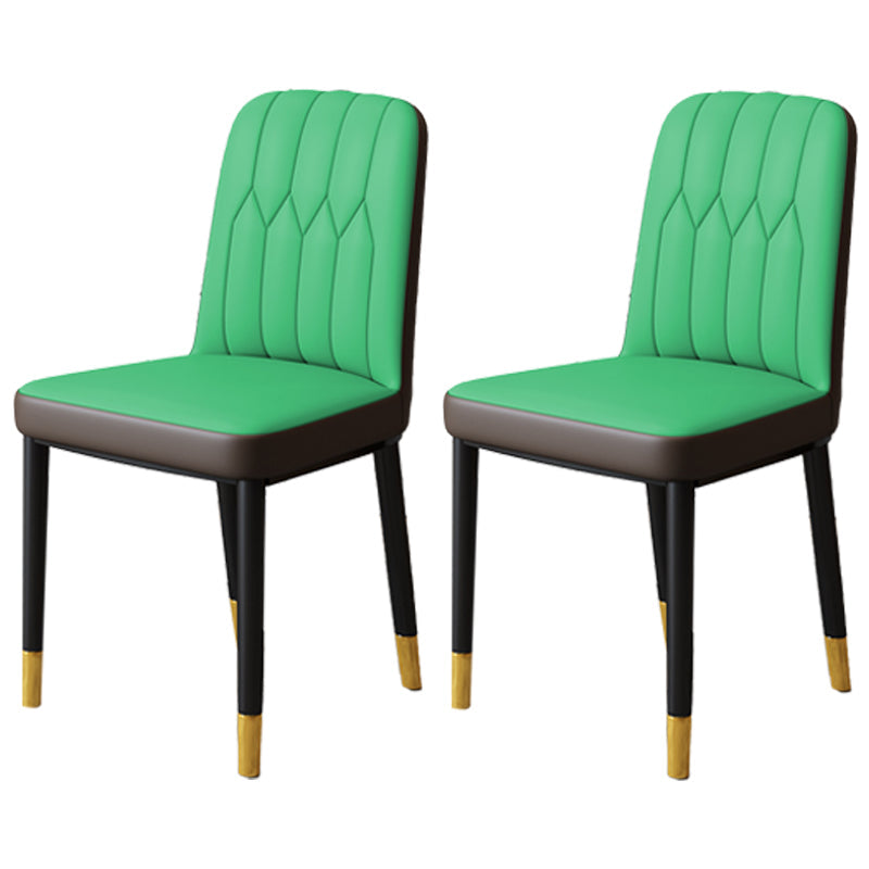 Scandinavian Indoor Side Chair Parsons Back Upholstered Metal Dining Room Chair Green 2 Piece Set Brass Gold Clearhalo ' kitchen&dining_furn' 'Dining Chairs' 'Dining Tables & Seating' 'dining_chair' 'furn' 'furn_dining_chair' 'Furniture' 'furniture_dining_chair' 'Kitchen & Dining Furniture' 'kitchen' 4037849