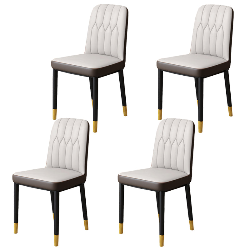 Scandinavian Indoor Side Chair Parsons Back Upholstered Metal Dining Room Chair Dark Gray-Black 4 Piece Set Brass Gold Clearhalo ' kitchen&dining_furn' 'Dining Chairs' 'Dining Tables & Seating' 'dining_chair' 'furn' 'furn_dining_chair' 'Furniture' 'furniture_dining_chair' 'Kitchen & Dining Furniture' 'kitchen' 4037850