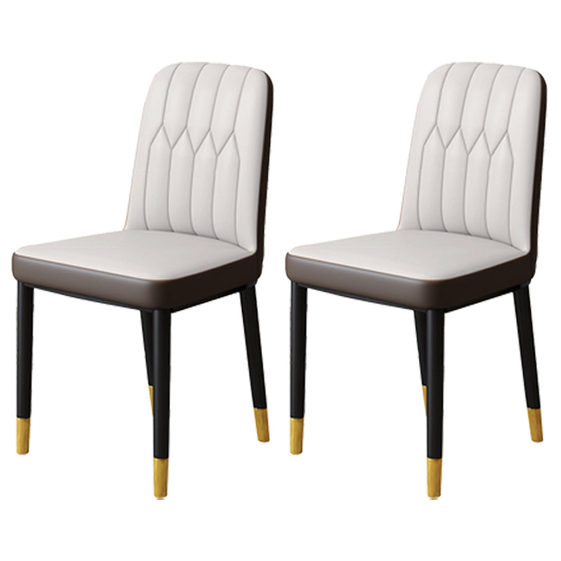 Scandinavian Indoor Side Chair Parsons Back Upholstered Metal Dining Room Chair Dark Gray-Black 2 Piece Set Brass Gold Clearhalo ' kitchen&dining_furn' 'Dining Chairs' 'Dining Tables & Seating' 'dining_chair' 'furn' 'furn_dining_chair' 'Furniture' 'furniture_dining_chair' 'Kitchen & Dining Furniture' 'kitchen' 4037852