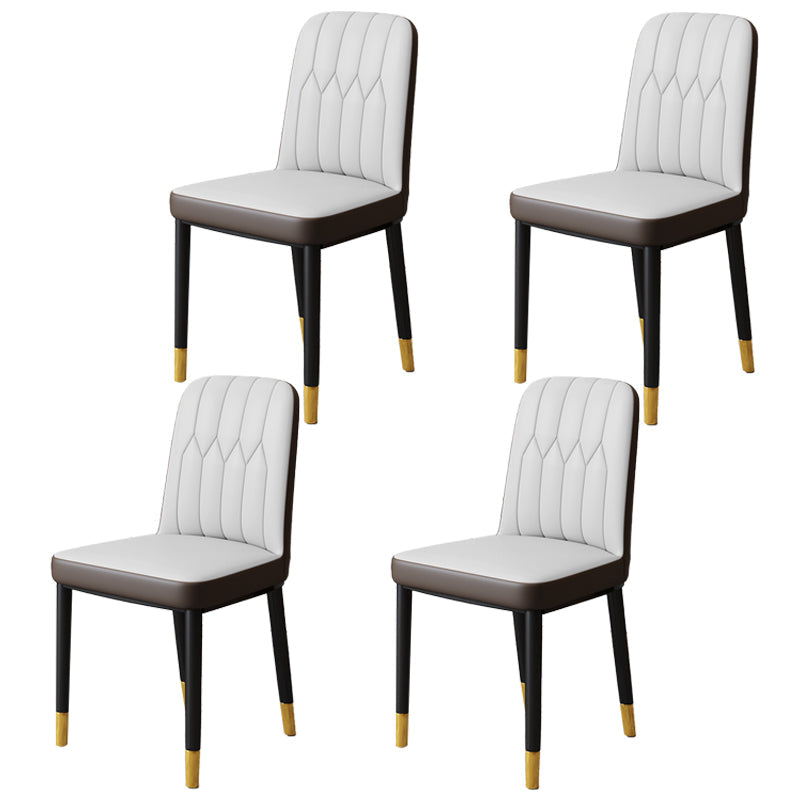 Scandinavian Indoor Side Chair Parsons Back Upholstered Metal Dining Room Chair Grey 4 Piece Set Brass Gold Clearhalo ' kitchen&dining_furn' 'Dining Chairs' 'Dining Tables & Seating' 'dining_chair' 'furn' 'furn_dining_chair' 'Furniture' 'furniture_dining_chair' 'Kitchen & Dining Furniture' 'kitchen' 4037862
