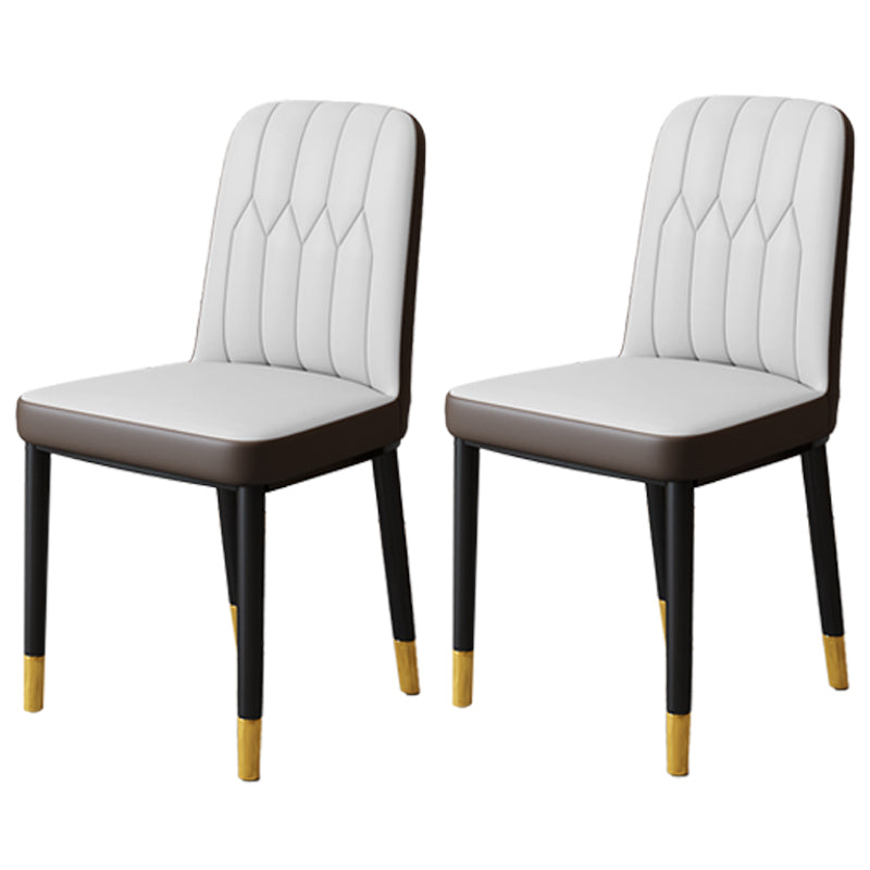 Scandinavian Indoor Side Chair Parsons Back Upholstered Metal Dining Room Chair Grey 2 Piece Set Brass Gold Clearhalo ' kitchen&dining_furn' 'Dining Chairs' 'Dining Tables & Seating' 'dining_chair' 'furn' 'furn_dining_chair' 'Furniture' 'furniture_dining_chair' 'Kitchen & Dining Furniture' 'kitchen' 4037864