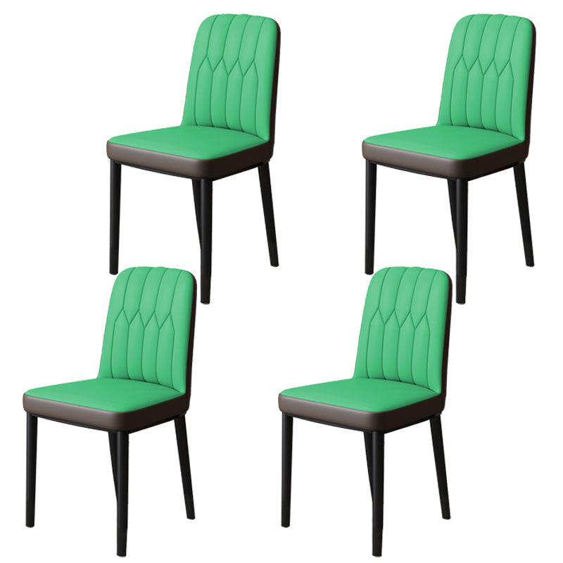 Scandinavian Indoor Side Chair Parsons Back Upholstered Metal Dining Room Chair Green 4 Piece Set Black Clearhalo ' kitchen&dining_furn' 'Dining Chairs' 'Dining Tables & Seating' 'dining_chair' 'furn' 'furn_dining_chair' 'Furniture' 'furniture_dining_chair' 'Kitchen & Dining Furniture' 'kitchen' 4037874